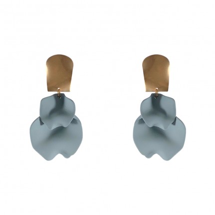 PETAL DROP MATTE EARRINGS - GREY