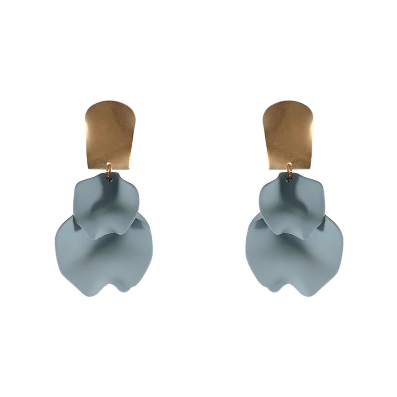 PETAL DROP MATTE EARRINGS - GREY