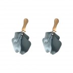 PETAL DROP MATTE EARRINGS - GREY