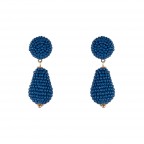 SEED BEAD DROP EARRINGS - BLUE