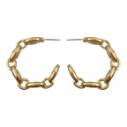 RETRO LINK HOOP EARRINGS - GOLD