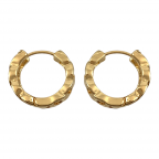RETRO LINK HUGGIE HOOP EARRINGS - GOLD