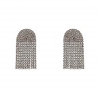 FRINGE CRYSTAL EARRINGS - CRYSTAL CLEAR HALF CIRCLE