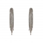 FRINGE CRYSTAL EARRINGS - CURVE CRYSTAL CLEAR 