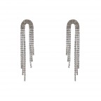 FRINGE CRYSTAL EARRINGS - CURVE SPACE CRYSTAL CLEAR 