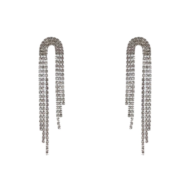 FRINGE CRYSTAL EARRINGS - CURVE SPACE CRYSTAL CLEAR 