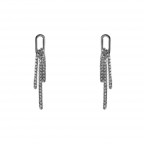 FRINGE CRYSTAL EARRINGS - CRYSTAL CLEAR OVAL 