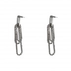 FRINGE CRYSTAL EARRINGS - CRYSTAL CLEAR OVAL 