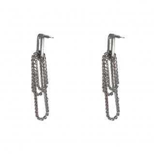 FRINGE CRYSTAL EARRINGS - CRYSTAL CLEAR OVAL 