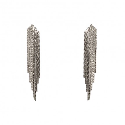 FRINGE CRYSTAL EARRINGS - CRYSTAL CLEAR STEP
