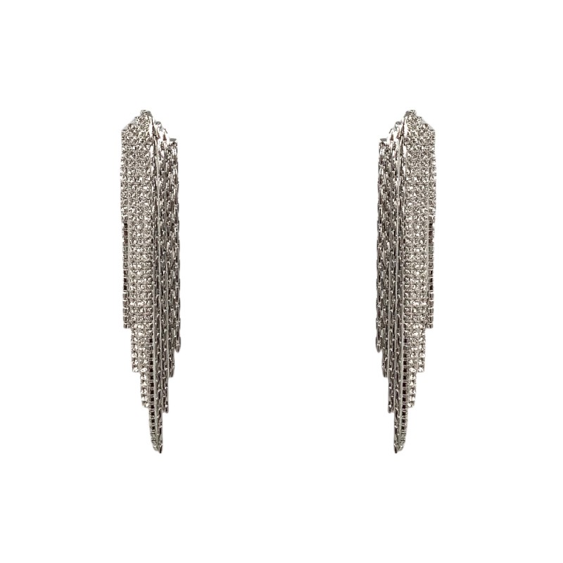 FRINGE CRYSTAL EARRINGS - CRYSTAL CLEAR STEP