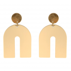 U SHAPED MATTE EARRINGS - PEACH