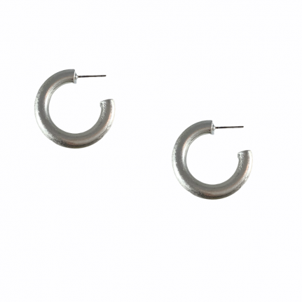 MATTE MINI HOOPS - SILVER