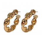 THICK TWIST HOOPS - GOLD 