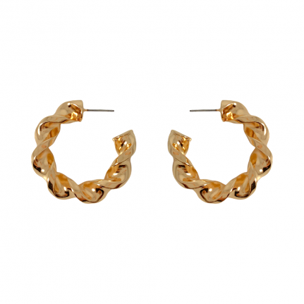 THICK TWIST HOOPS - GOLD 