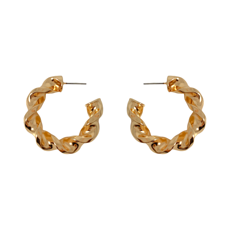 THICK TWIST HOOPS - GOLD 