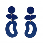 MATTE COATED GEOMETRIC HOOPS - NAVY