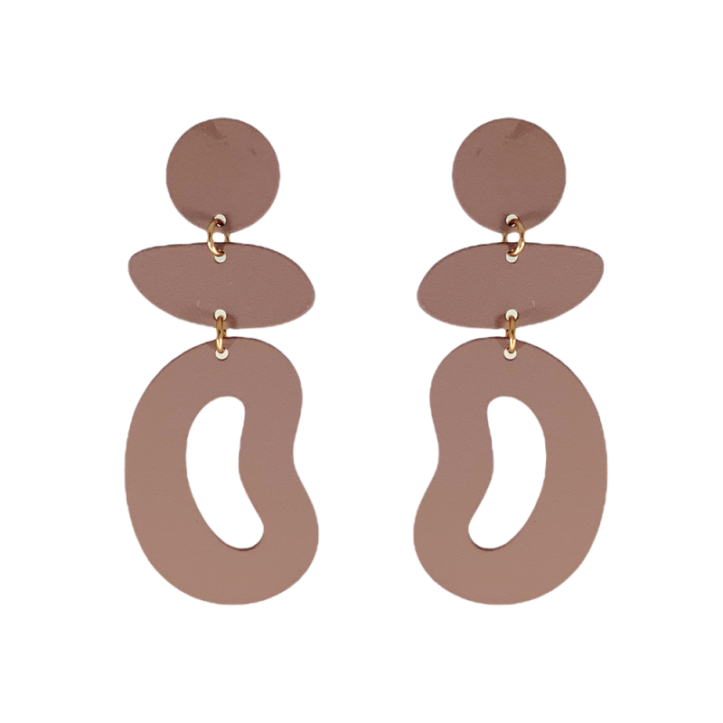MATTE COATED GEOMETRIC HOOPS - MAUVE