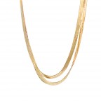 SNAKE CHAIN TWO LAYERED NECKLACE - GOLD 