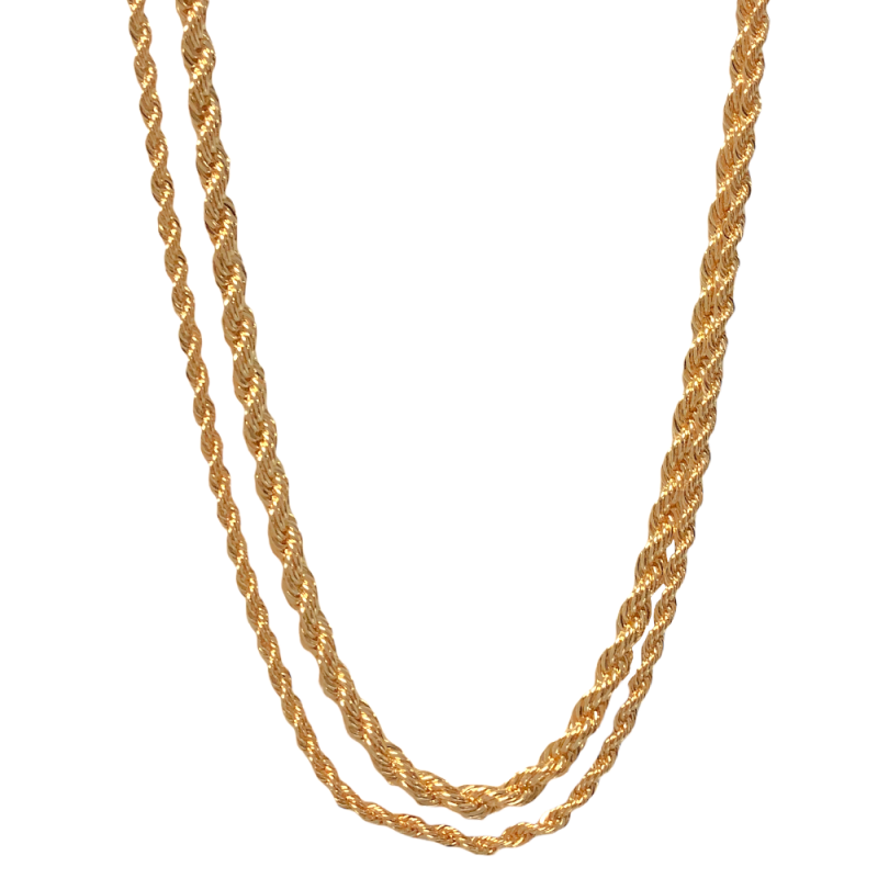 LINK TWIST LAYERED NECKLACE - GOLD
