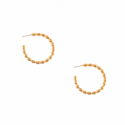 ROUND TEXTURED HOOPS - GOLD