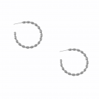 ROUND TEXTURED HOOPS - SILVER