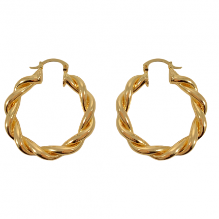 RETRO TWISTED HOOPS - GOLD 