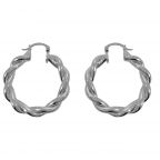 RETRO TWISTED HOOPS - SILVER
