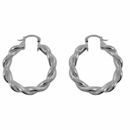 RETRO TWISTED HOOPS - SILVER