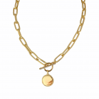 DISC LINK CHAIN NECKLACE - GOLD