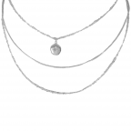 LAYERED CIRCLE STAR PENDANT - SILVER