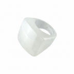 WHITE RESIN RING - SIZE 7
