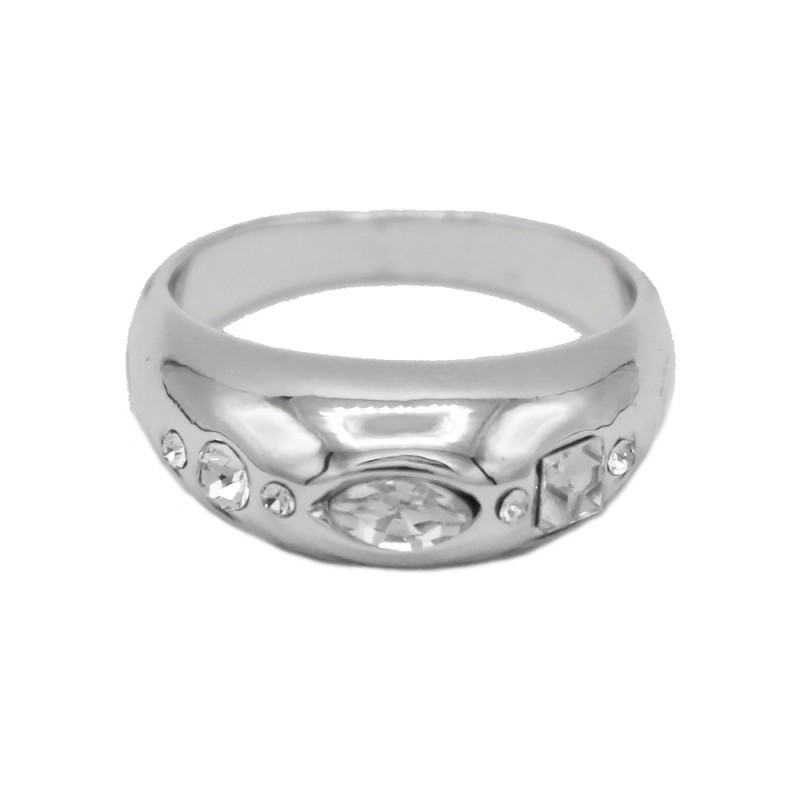 SILVER RHINESTONE RING 