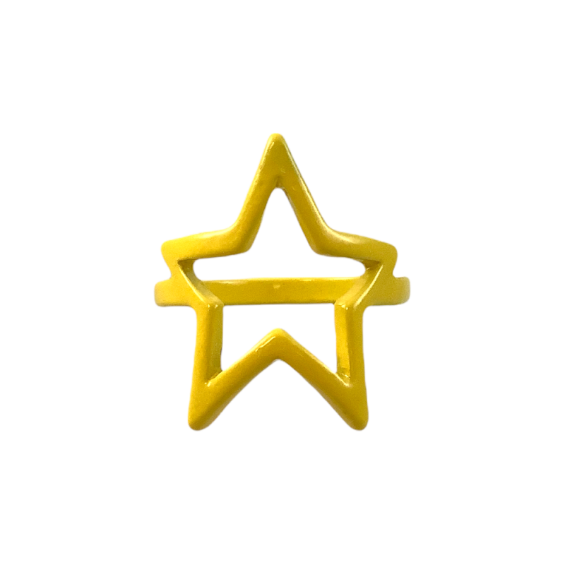 ENAMEL STAR RING - YELLOW