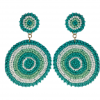 STATEMENT ROUND BEADED EARRINGS - TURQUOISE
