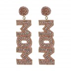 SEED BEADED MOM STATEMENT EARRINGS - ROSE GOLD