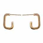 GOLD PAVE RECTANGLE HOOP -18K GOLD DIPPED 
