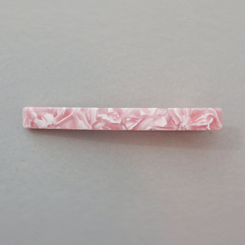 LONG ACRYLIC HAIR CLIP LIGHT PINK MARBLE