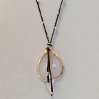 GOLD DIPPED STONE NECKLACE - BLACK